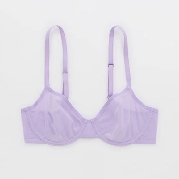 Aerie Smoothez Bra Mesh Unlined Full Coverage Light Purple Size 34D - Picture 1 of 7